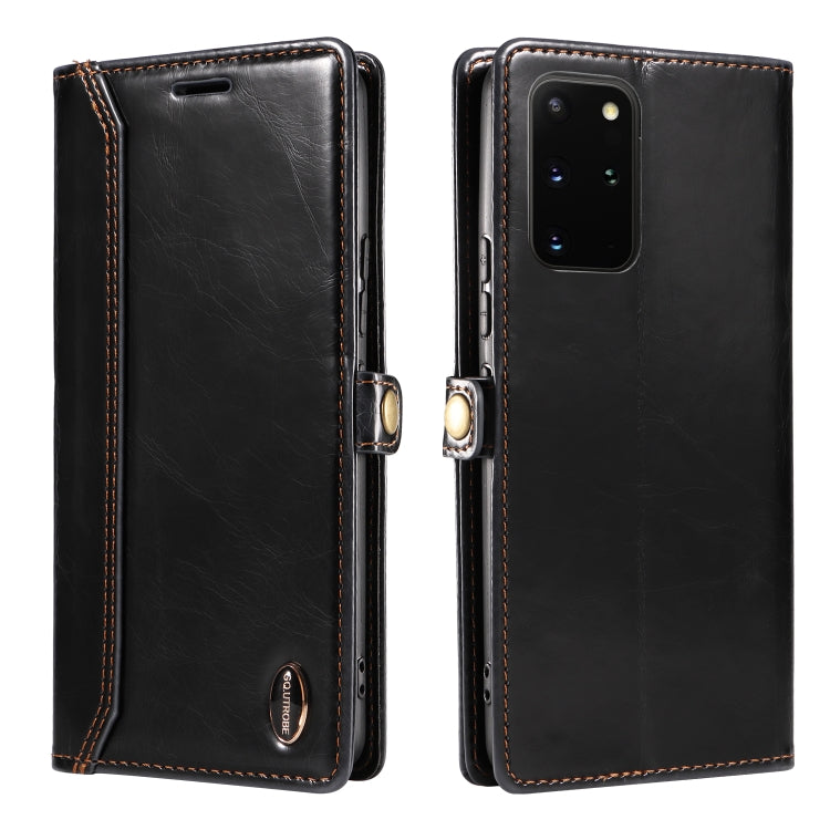 For Samsung Galaxy S20+ GQUTROBE RFID Blocking Oil Wax Leather Phone Case