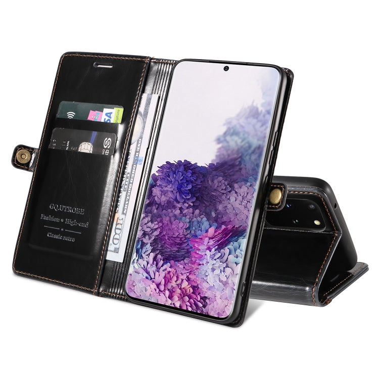 For Samsung Galaxy S20+ GQUTROBE RFID Blocking Oil Wax Leather Phone Case