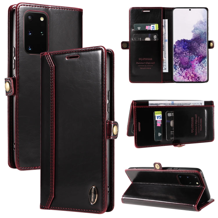 For Samsung Galaxy S20+ GQUTROBE RFID Blocking Oil Wax Leather Phone Case