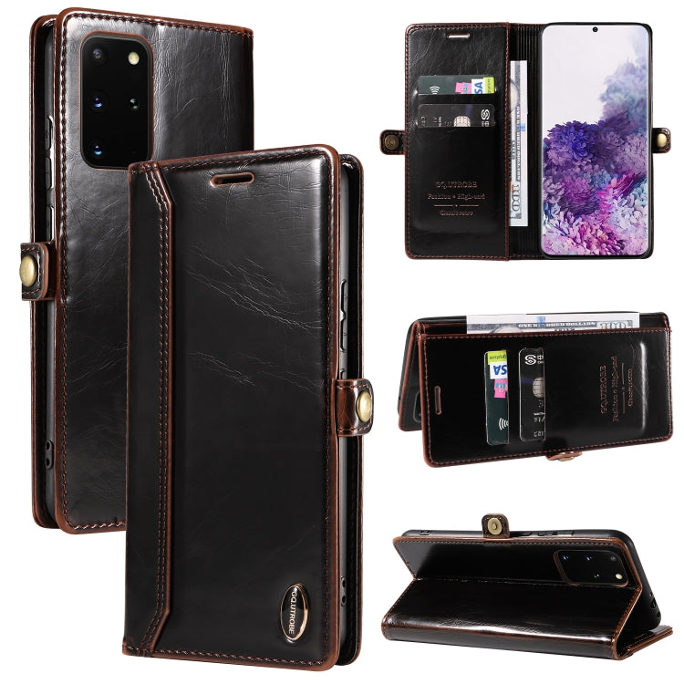 For Samsung Galaxy S20+ GQUTROBE RFID Blocking Oil Wax Leather Phone Case