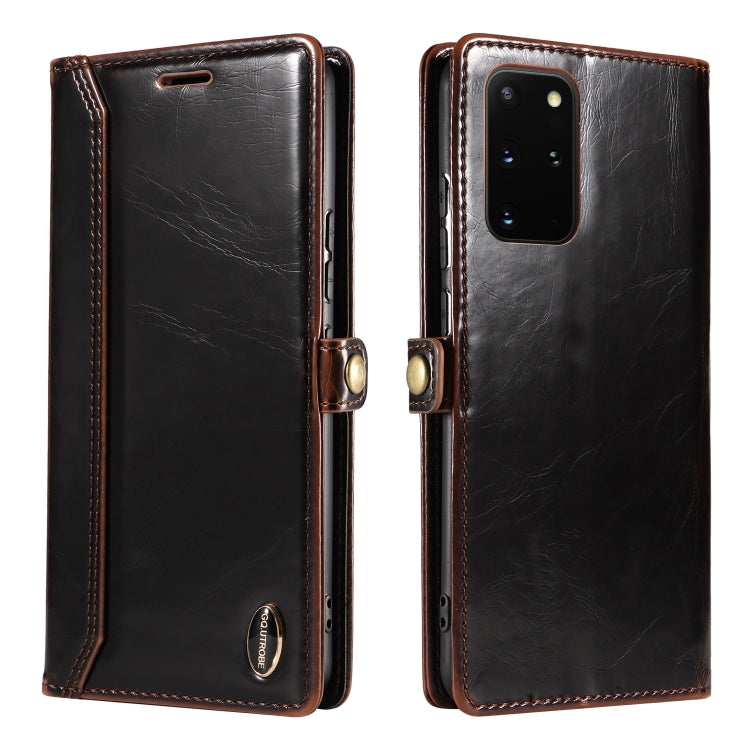 For Samsung Galaxy S20+ GQUTROBE RFID Blocking Oil Wax Leather Phone Case