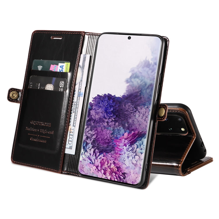 For Samsung Galaxy S20+ GQUTROBE RFID Blocking Oil Wax Leather Phone Case