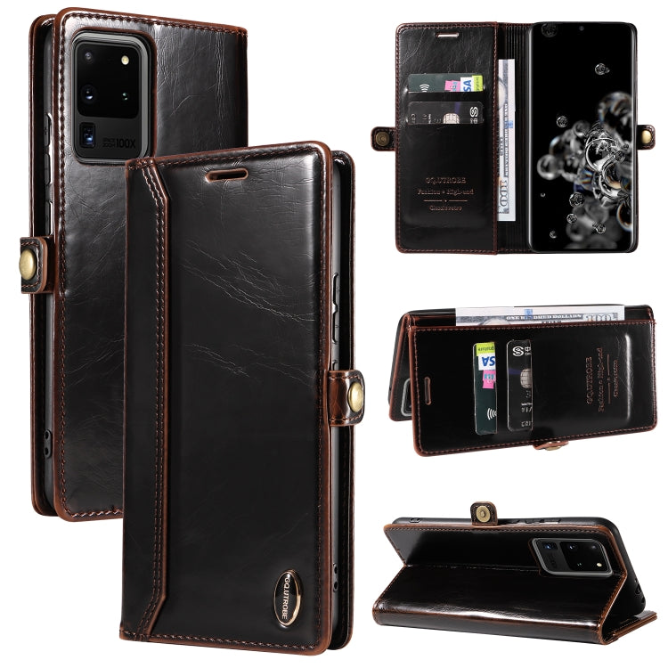 For Samsung Galaxy S20 Ultra GQUTROBE RFID Blocking Oil Wax Leather Phone Case