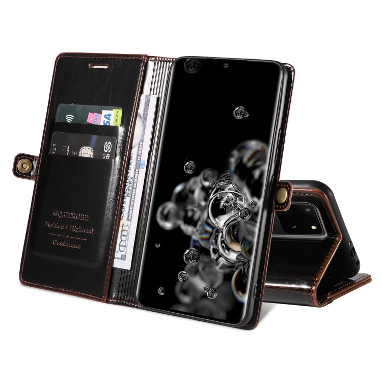 For Samsung Galaxy S20 Ultra GQUTROBE RFID Blocking Oil Wax Leather Phone Case