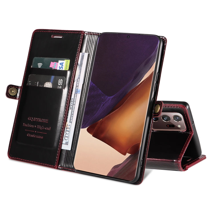 For Samsung Galaxy Note20 GQUTROBE RFID Blocking Oil Wax Leather Phone Case