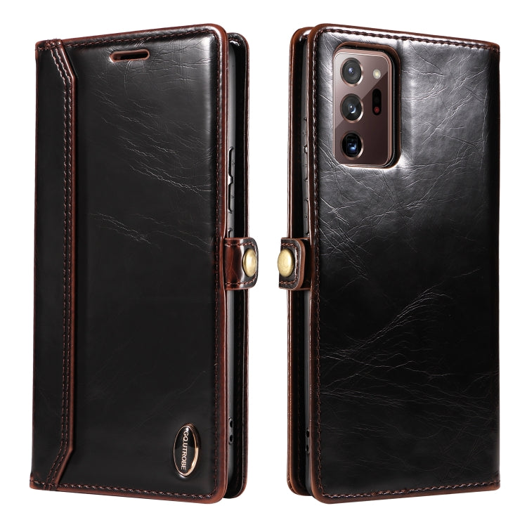 For Samsung Galaxy Note20 GQUTROBE RFID Blocking Oil Wax Leather Phone Case