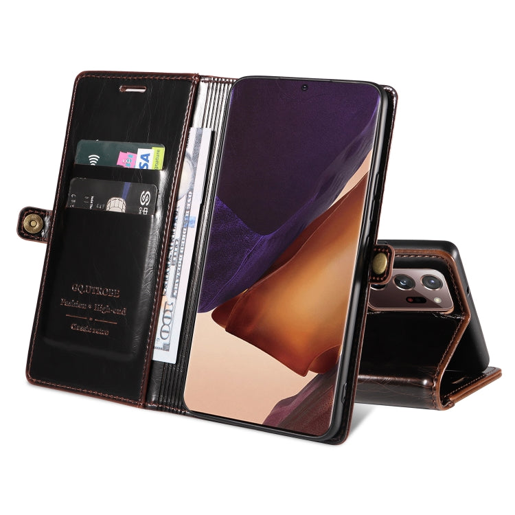 For Samsung Galaxy Note20 GQUTROBE RFID Blocking Oil Wax Leather Phone Case
