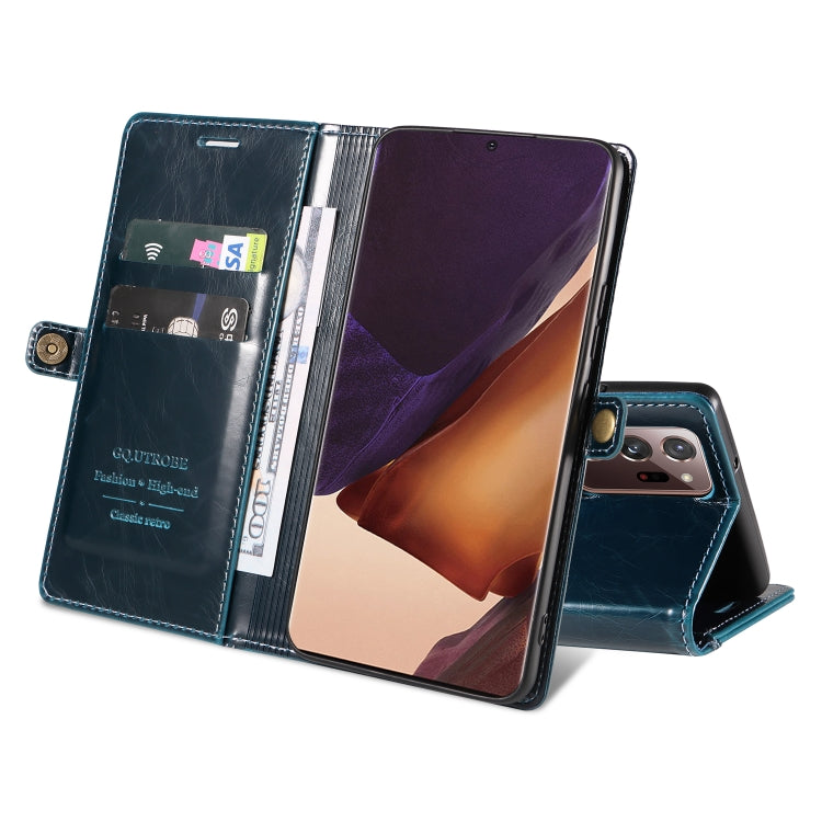 For Samsung Galaxy Note20 GQUTROBE RFID Blocking Oil Wax Leather Phone Case