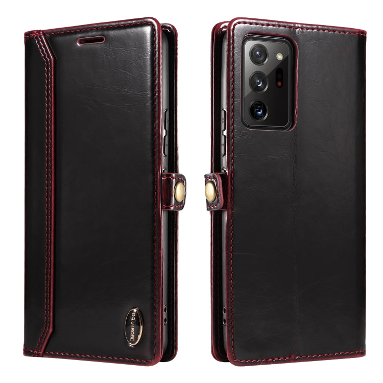 For Samsung Galaxy Note20 Ultra GQUTROBE RFID Blocking Oil Wax Leather Phone Case