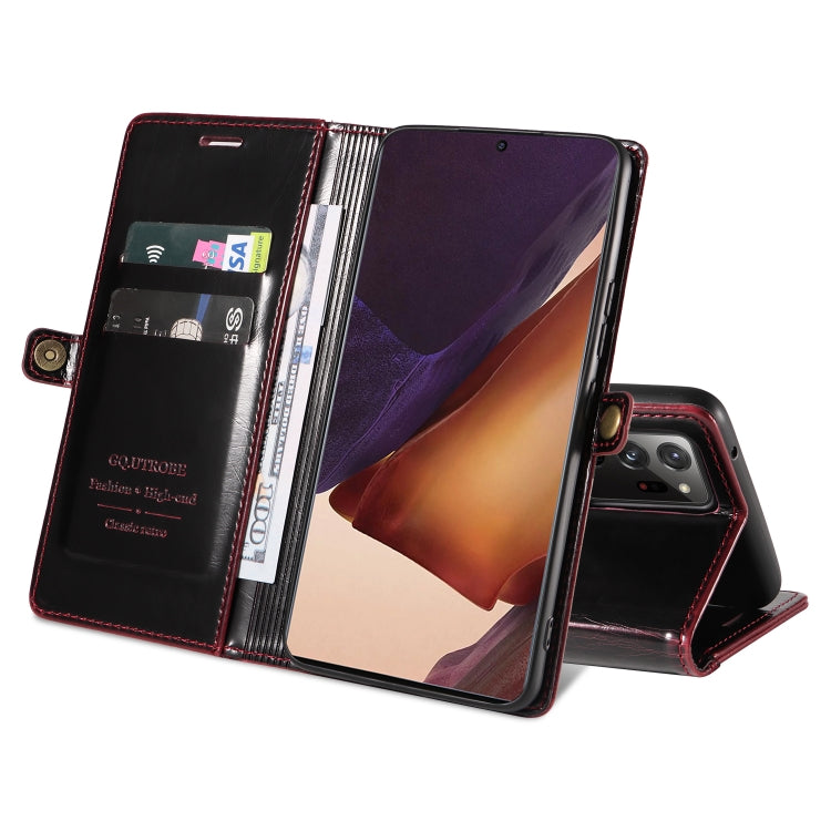 For Samsung Galaxy Note20 Ultra GQUTROBE RFID Blocking Oil Wax Leather Phone Case