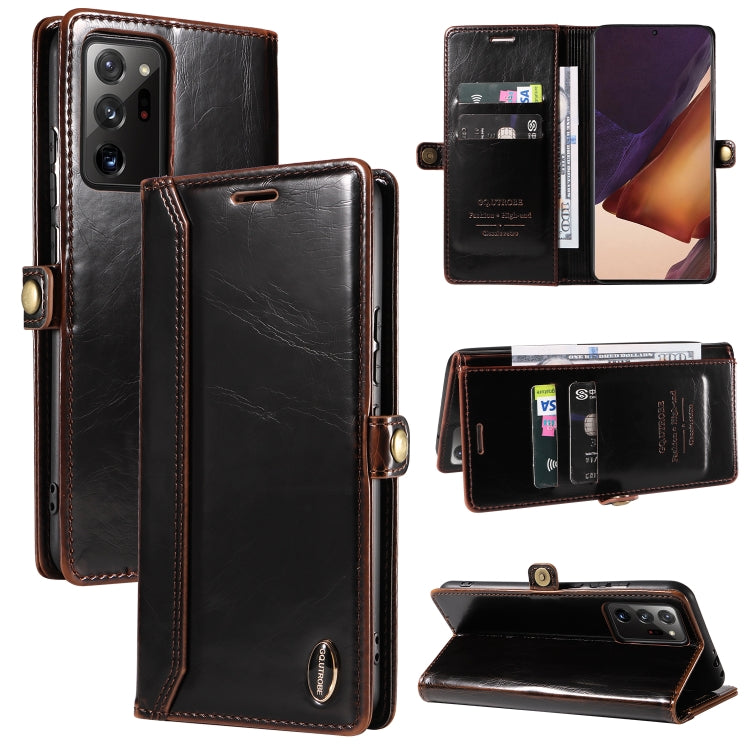 For Samsung Galaxy Note20 Ultra GQUTROBE RFID Blocking Oil Wax Leather Phone Case