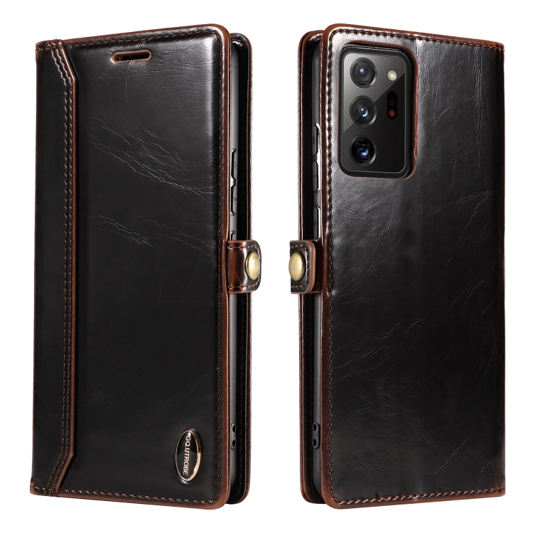 For Samsung Galaxy Note20 Ultra GQUTROBE RFID Blocking Oil Wax Leather Phone Case