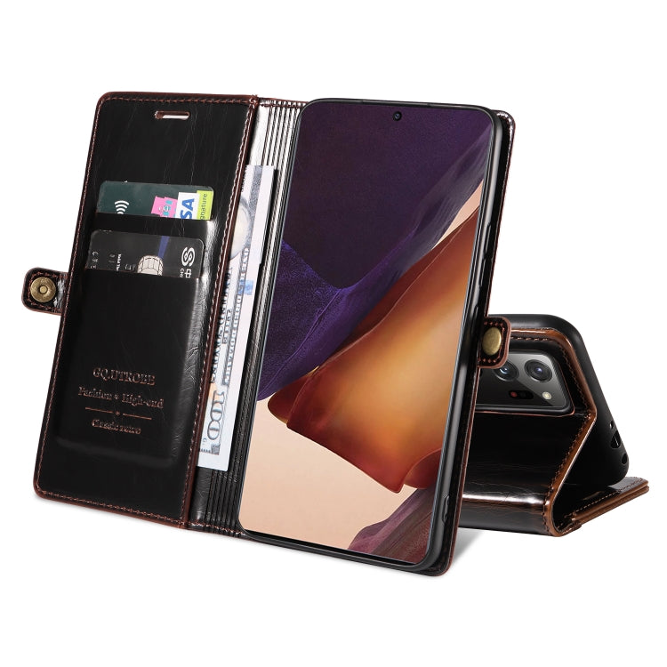 For Samsung Galaxy Note20 Ultra GQUTROBE RFID Blocking Oil Wax Leather Phone Case
