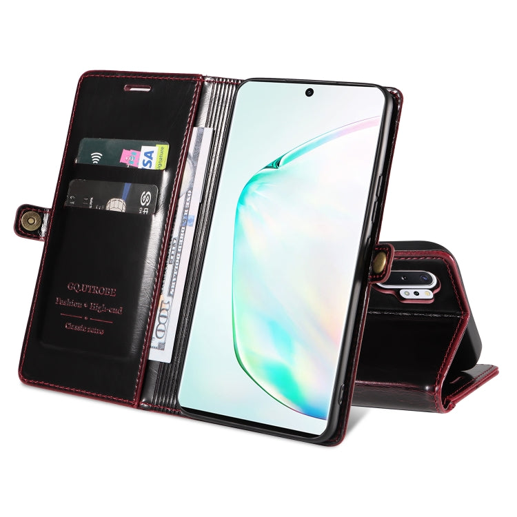 For Samsung Galaxy Note10 GQUTROBE RFID Blocking Oil Wax Leather Phone Case