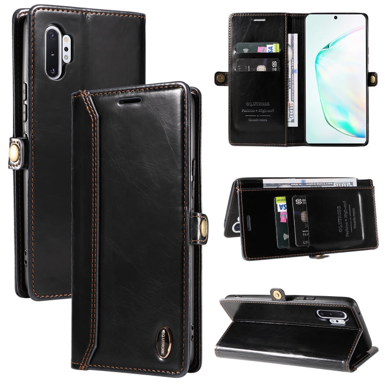 For Samsung Galaxy Note10+ GQUTROBE RFID Blocking Oil Wax Leather Phone Case