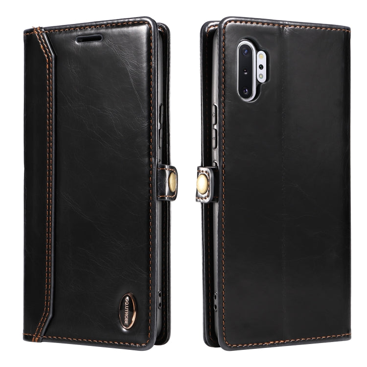 For Samsung Galaxy Note10+ GQUTROBE RFID Blocking Oil Wax Leather Phone Case