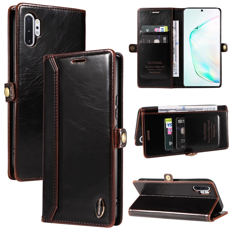 For Samsung Galaxy Note10+ GQUTROBE RFID Blocking Oil Wax Leather Phone Case