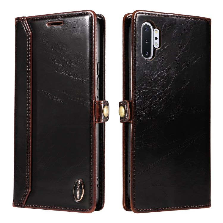 For Samsung Galaxy Note10+ GQUTROBE RFID Blocking Oil Wax Leather Phone Case