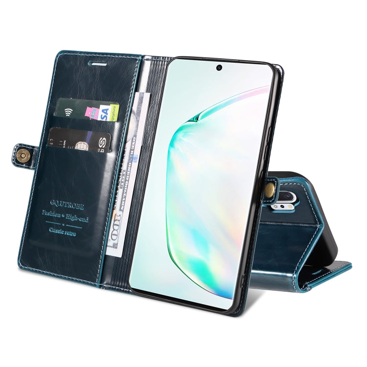 For Samsung Galaxy Note10+ GQUTROBE RFID Blocking Oil Wax Leather Phone Case