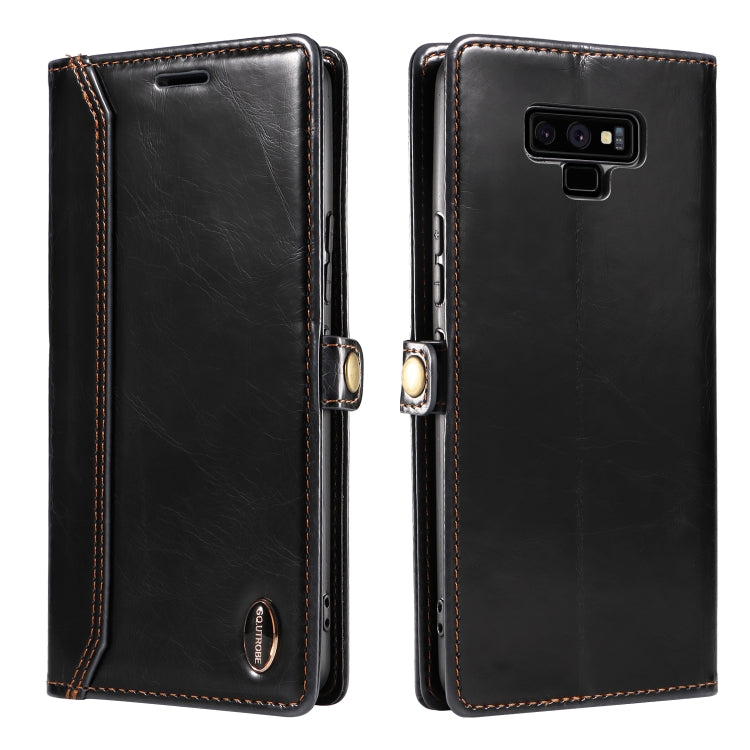 For Samsung Galaxy Note9 GQUTROBE RFID Blocking Oil Wax Leather Phone Case