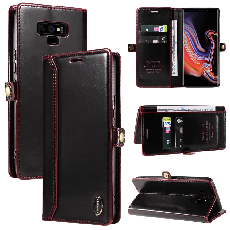 For Samsung Galaxy Note9 GQUTROBE RFID Blocking Oil Wax Leather Phone Case