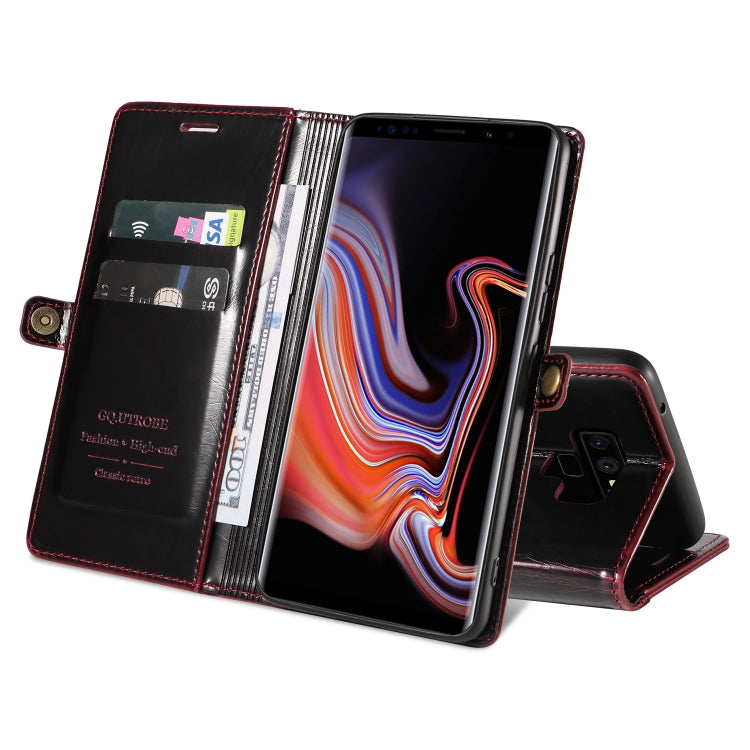 For Samsung Galaxy Note9 GQUTROBE RFID Blocking Oil Wax Leather Phone Case