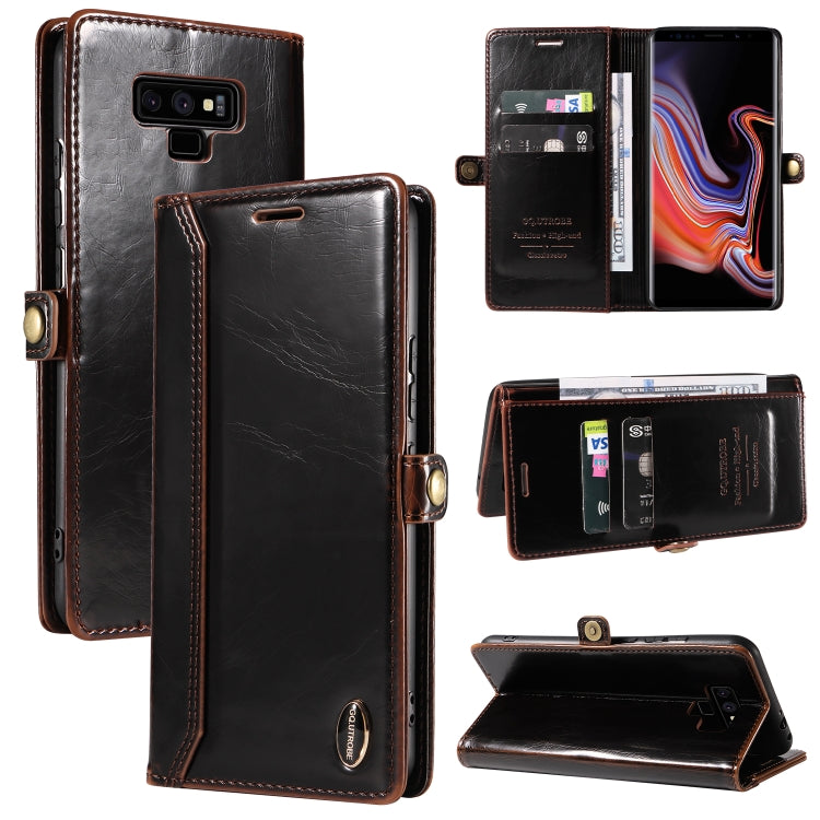 For Samsung Galaxy Note9 GQUTROBE RFID Blocking Oil Wax Leather Phone Case