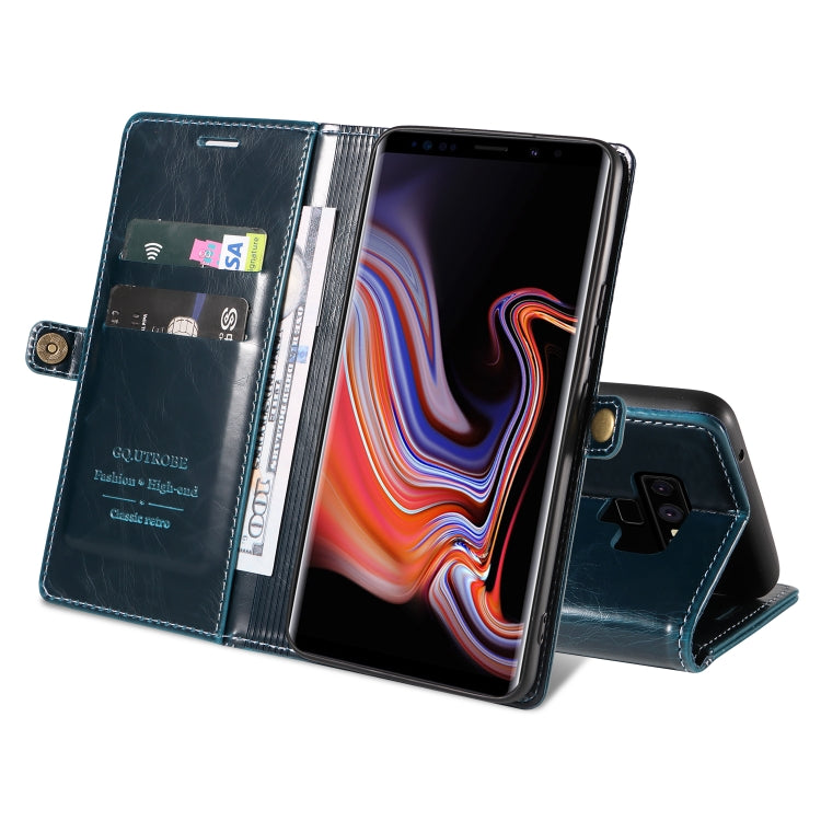 For Samsung Galaxy Note9 GQUTROBE RFID Blocking Oil Wax Leather Phone Case