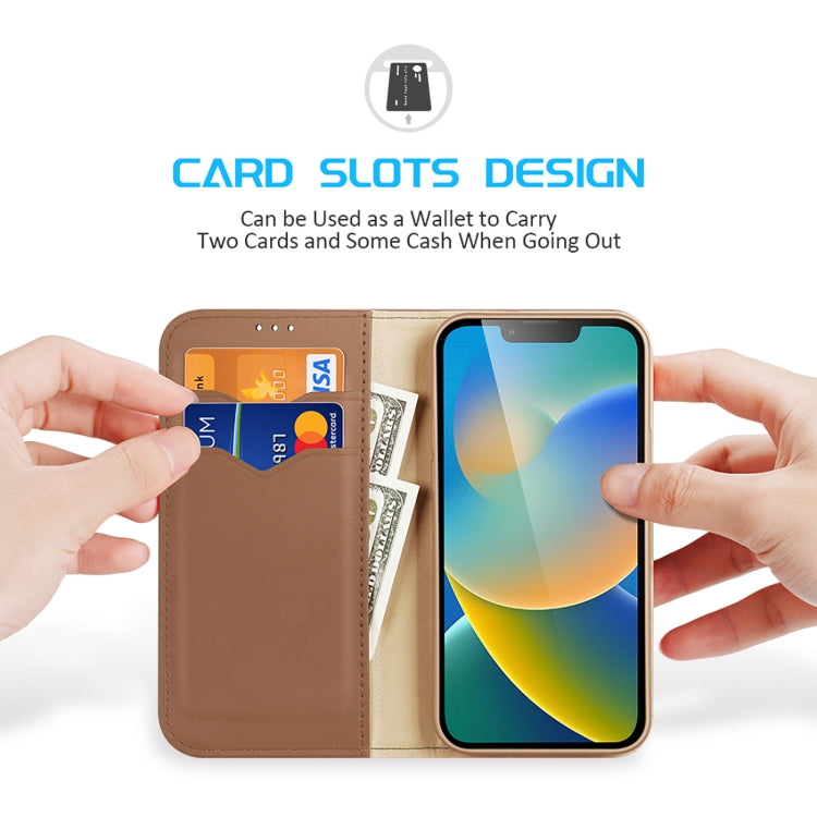 For iPhone 14/13 DUX DUCIS Hivo Series Cowhide + PU + TPU Leather Case