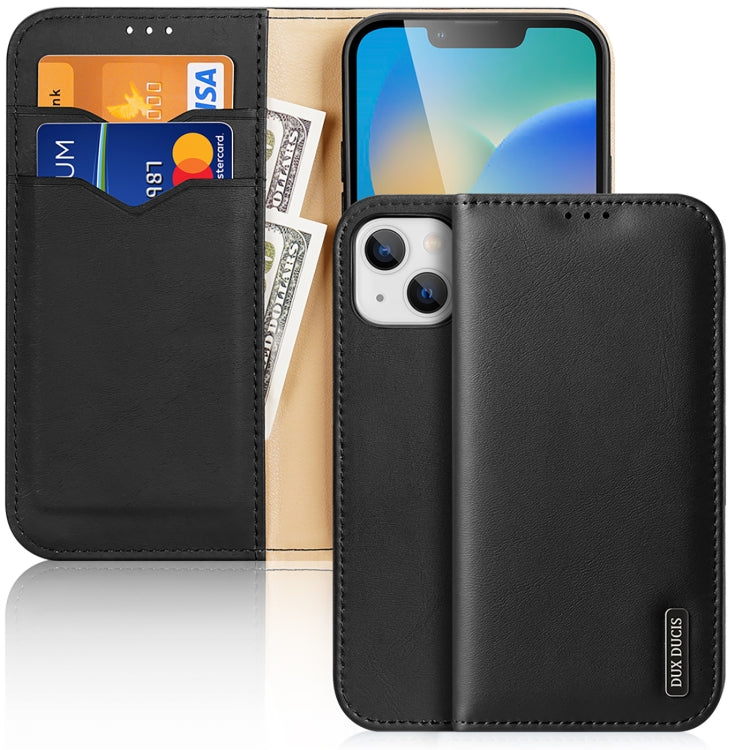 For iPhone 14 Plus DUX DUCIS Hivo Series Cowhide + PU + TPU Leather Case