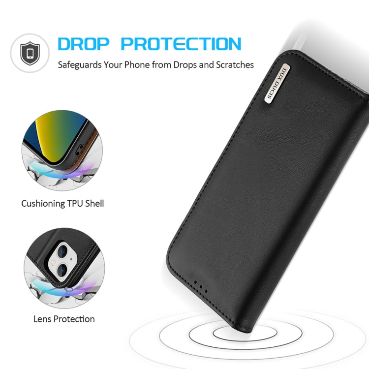 For iPhone 14 Plus DUX DUCIS Hivo Series Cowhide + PU + TPU Leather Case