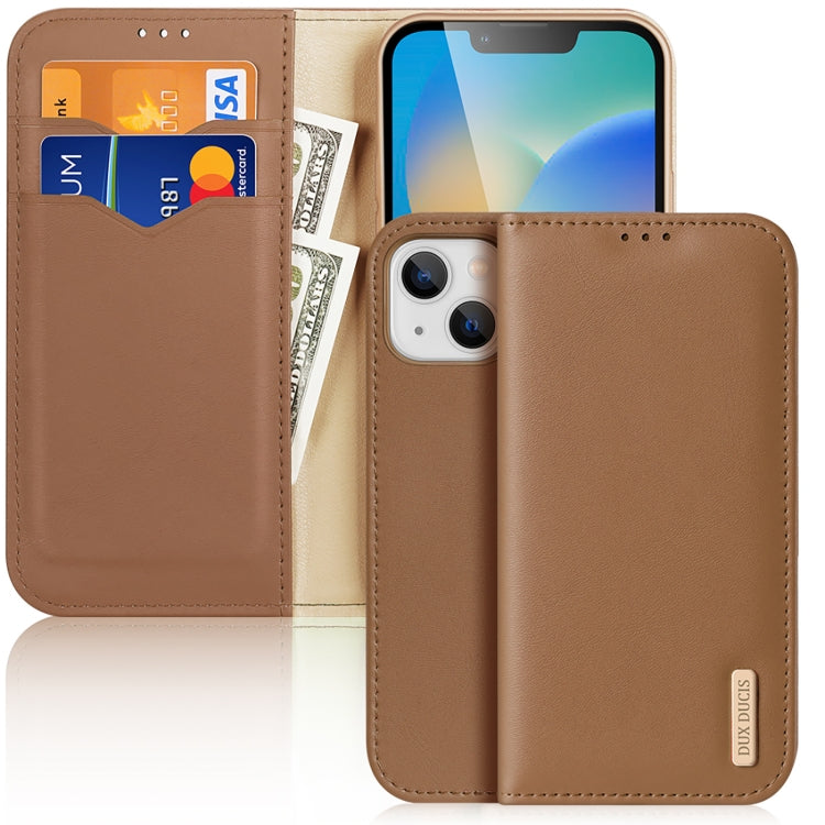 For iPhone 14 Plus DUX DUCIS Hivo Series Cowhide + PU + TPU Leather Case