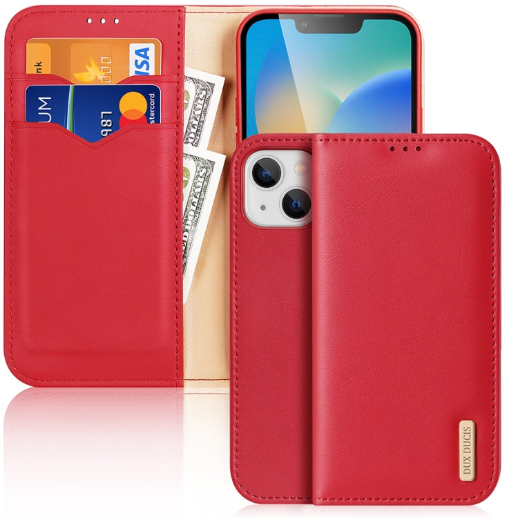 For iPhone 14 Plus DUX DUCIS Hivo Series Cowhide + PU + TPU Leather Case