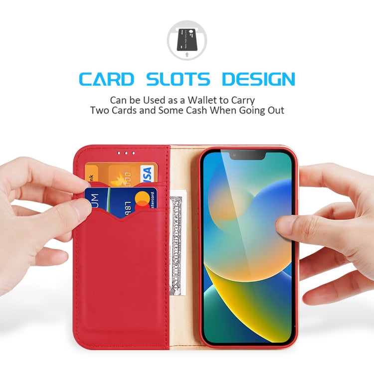 For iPhone 14 Plus DUX DUCIS Hivo Series Cowhide + PU + TPU Leather Case