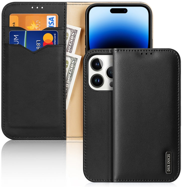 For iPhone 14 Pro DUX DUCIS Hivo Series Cowhide + PU + TPU Leather Case
