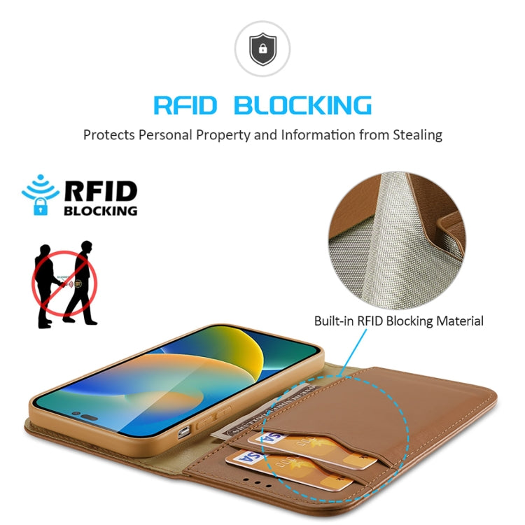 For iPhone 14 Pro DUX DUCIS Hivo Series Cowhide + PU + TPU Leather Case