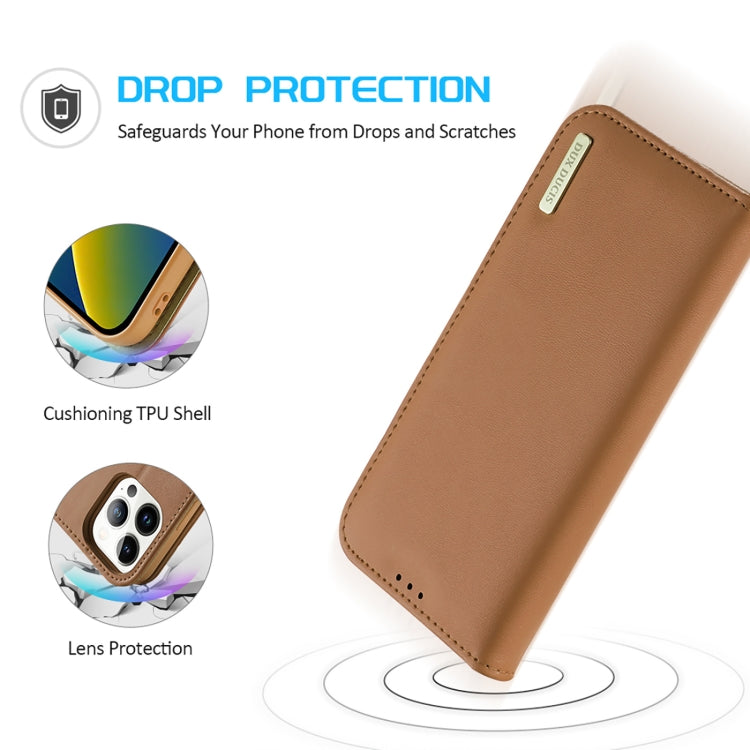 For iPhone 14 Pro DUX DUCIS Hivo Series Cowhide + PU + TPU Leather Case