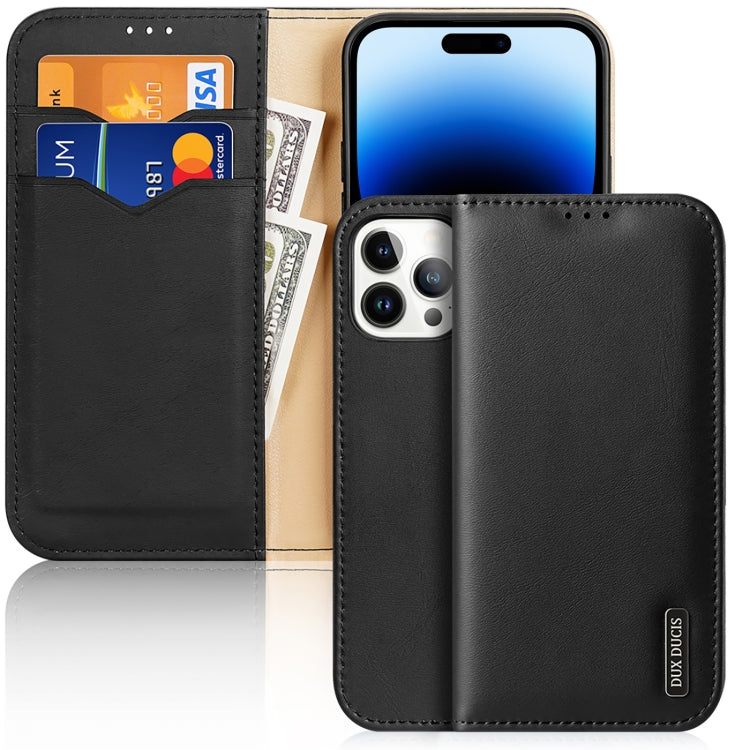For iPhone 14 Pro Max DUX DUCIS Hivo Series Cowhide + PU + TPU Leather Case