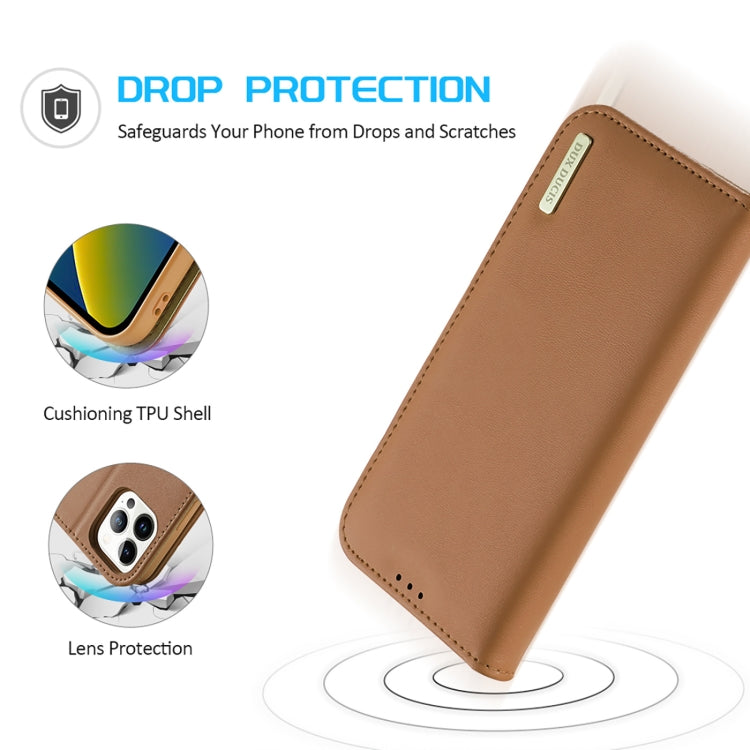 For iPhone 14 Pro Max DUX DUCIS Hivo Series Cowhide + PU + TPU Leather Case