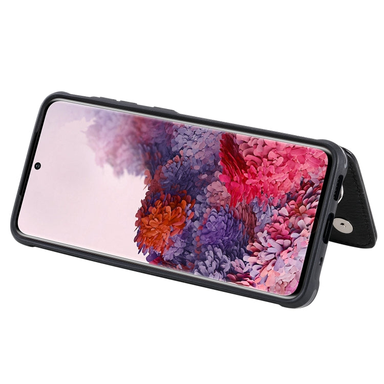 For Galaxy S20 Zipper Double Buckle Shockproof Protective Case with Stand & Photo Holder & Wallet Function