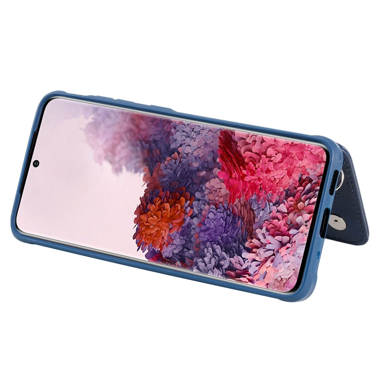 For Galaxy S20 Zipper Double Buckle Shockproof Protective Case with Stand & Photo Holder & Wallet Function