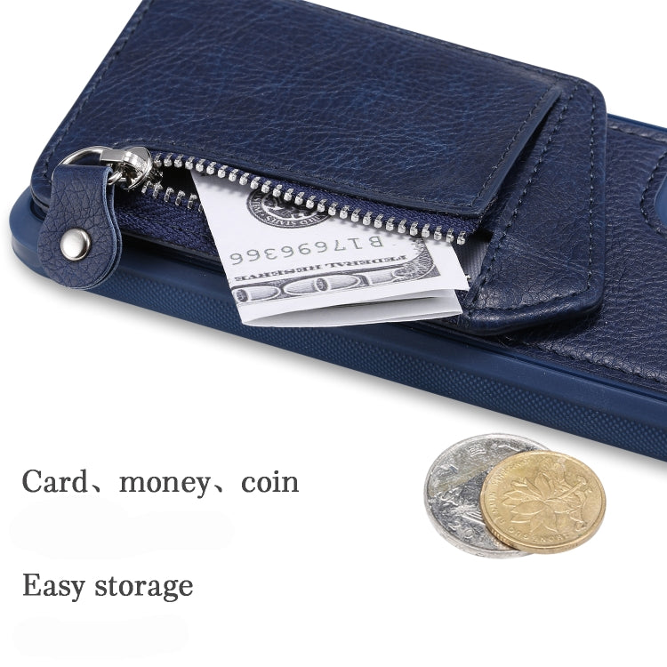 For Galaxy S20 Zipper Double Buckle Shockproof Protective Case with Stand & Photo Holder & Wallet Function
