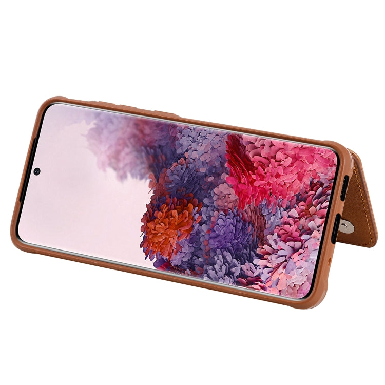 For Galaxy S20 Zipper Double Buckle Shockproof Protective Case with Stand & Photo Holder & Wallet Function