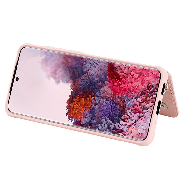 For Galaxy S20 Zipper Double Buckle Shockproof Protective Case with Stand & Photo Holder & Wallet Function