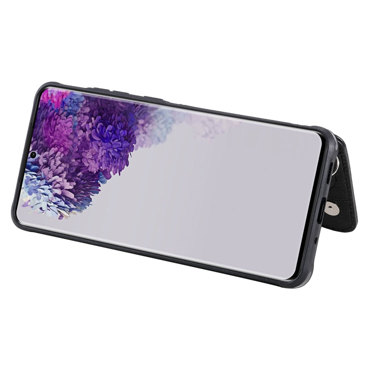 For Galaxy S20 Ultra Zipper Double Buckle Shockproof Protective Case with Stand & Photo Holder & Wallet Function