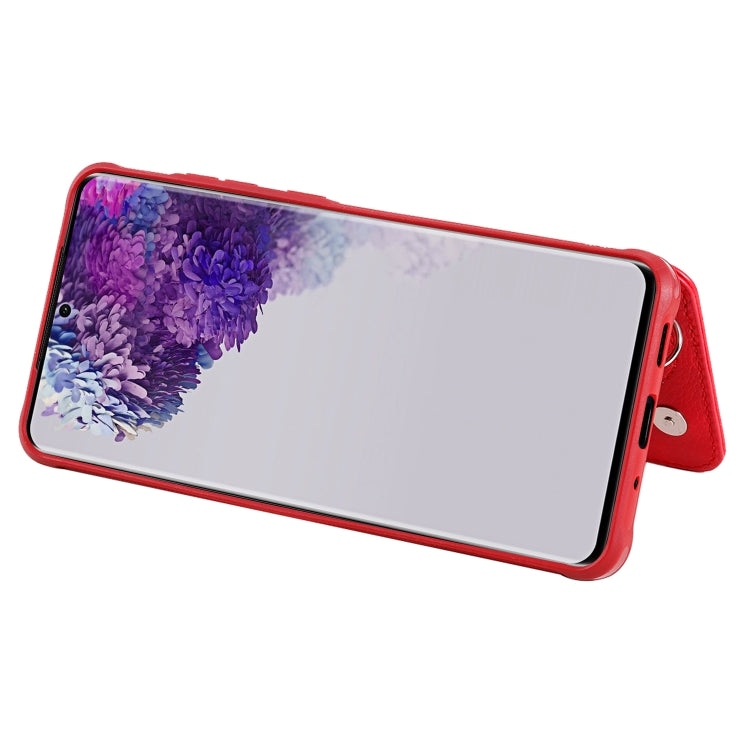 For Galaxy S20 Ultra Zipper Double Buckle Shockproof Protective Case with Stand & Photo Holder & Wallet Function