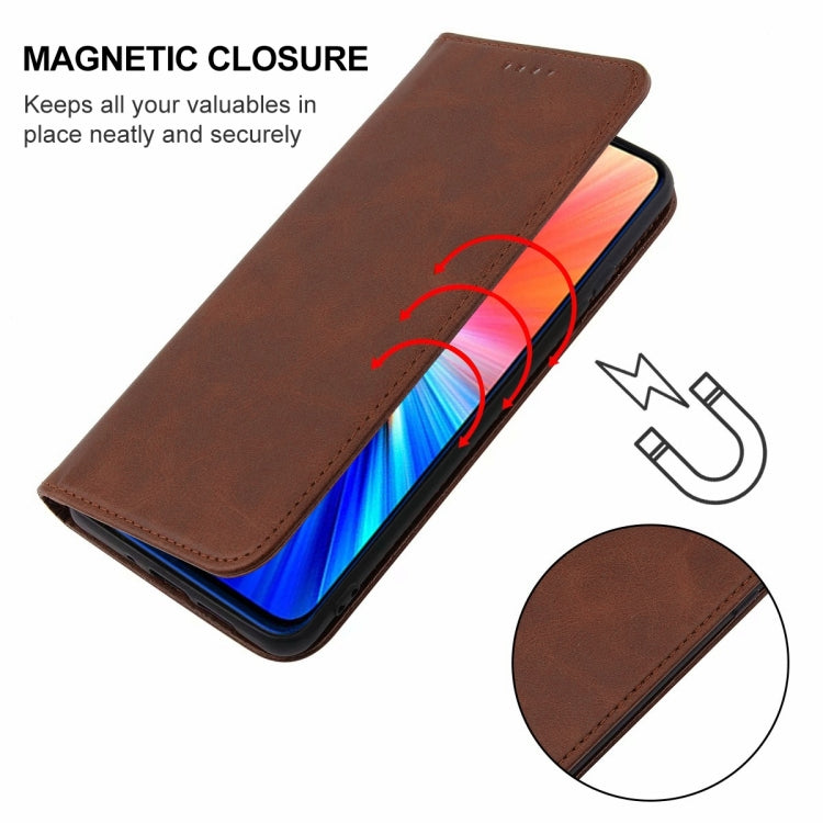 For Xiaomi Redmi Note 8 2021 Magnetic Closure Leather Phone Case