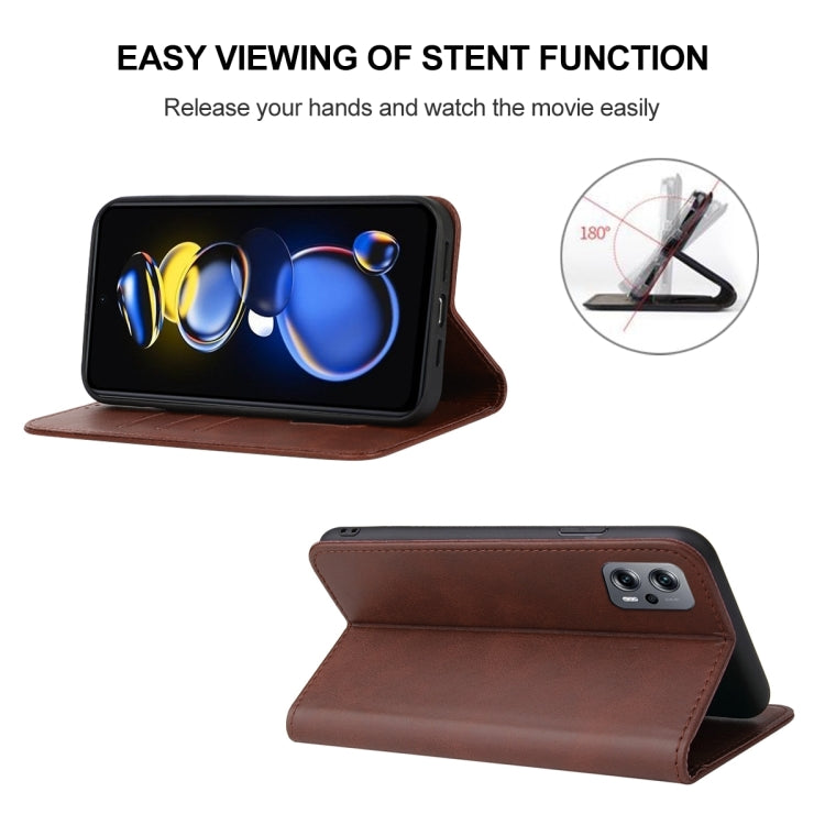 For Xiaomi Redmi Note 11T Pro+ Magnetic Closure Leather Phone Case