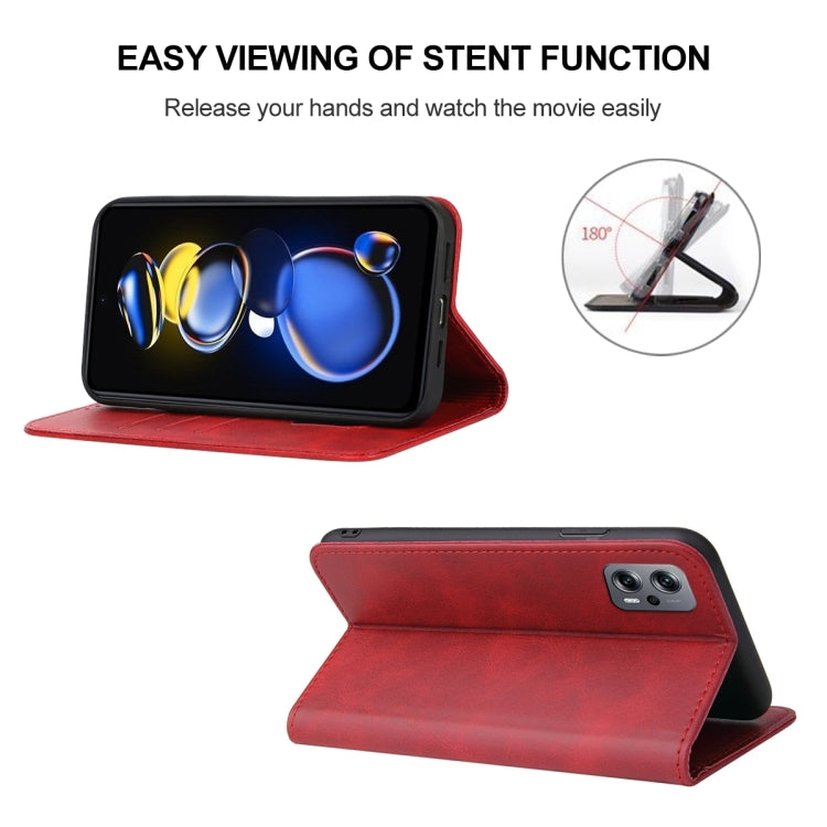 For Xiaomi Redmi Note 11T Pro+ Magnetic Closure Leather Phone Case