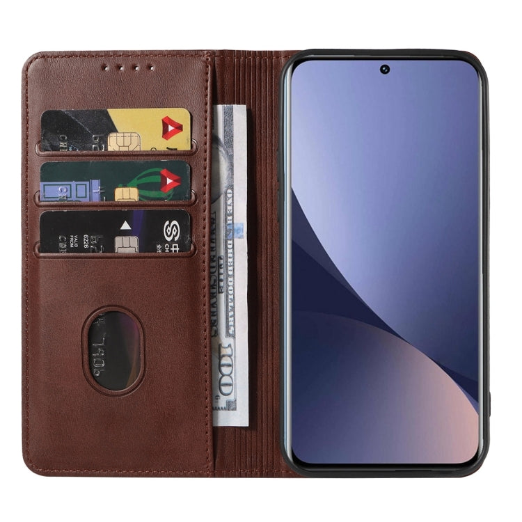 For Xiaomi 12 5G Magnetic Closure Leather Phone Case